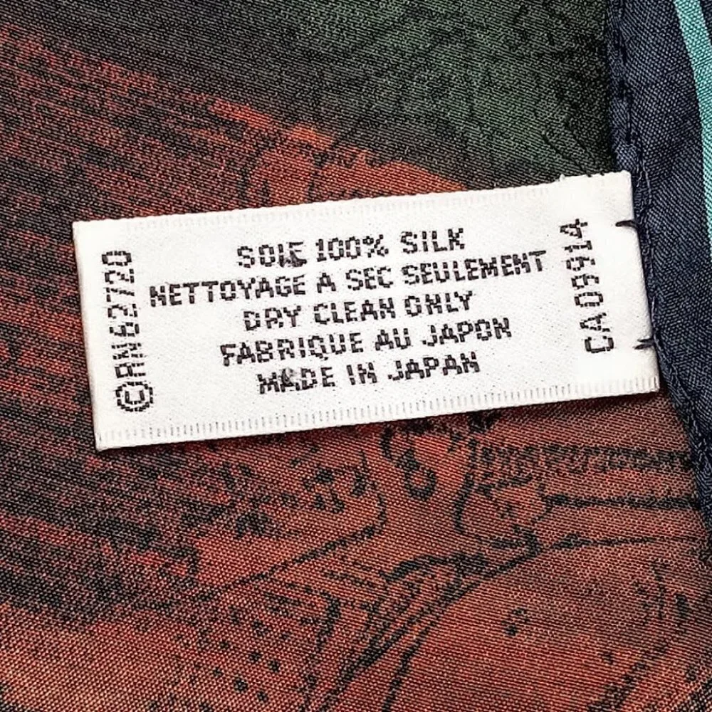 Vintage Adrienne Vittadini Equestrian Print Silk Fringed Oblong Scarf